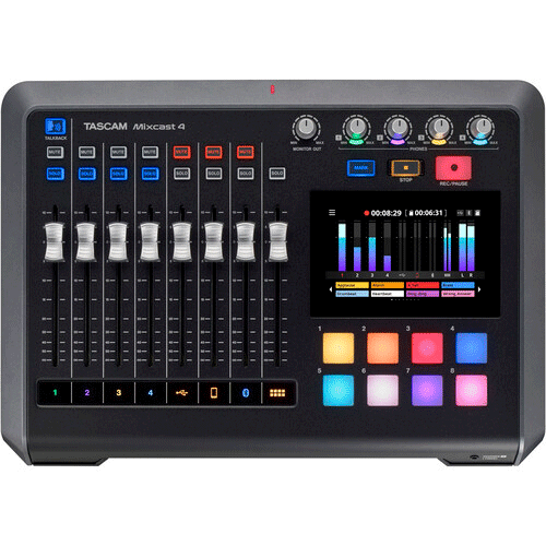 MIXER GRABADOR E INTERFASE DE AUDIO  DE 4 ENTRADAS P/PODCAST