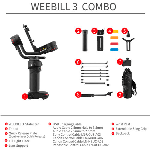 Estabilizador Zhiyun para cámara - WEEBILL 3 Kit